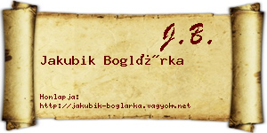 Jakubik Boglárka névjegykártya